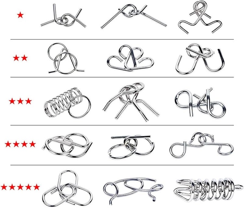 مجموعة ألغاز مونتيسوري المعدنية 2 قطعة أ ب التفكير العكسي ألعاب فك تشابك الأسلاك للبالغين والأطفال - Image 3